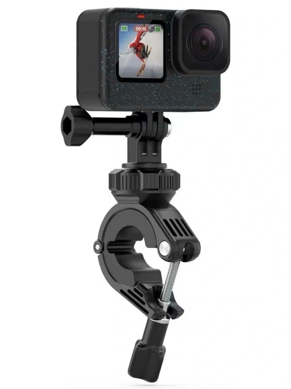 Black Handlebar & Seatpost Pole Mount with 360° Rotation